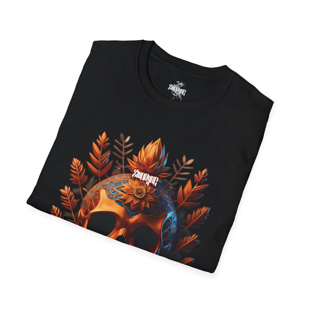 Playera negra original ZMOKYNG Skull N Flowers