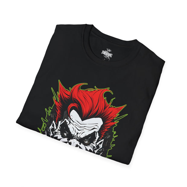 Playera negra original ZMOKYNG Clown rojo y blanco T-Shirt