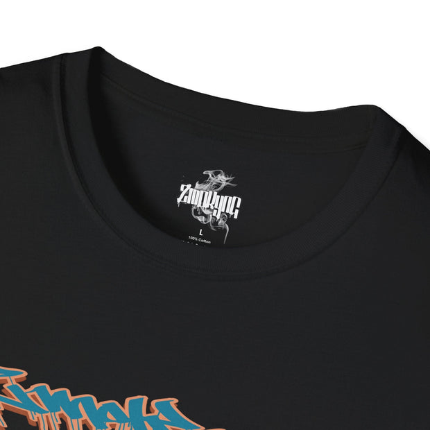 Playera negra original ZMOKYNG Peach Blue
