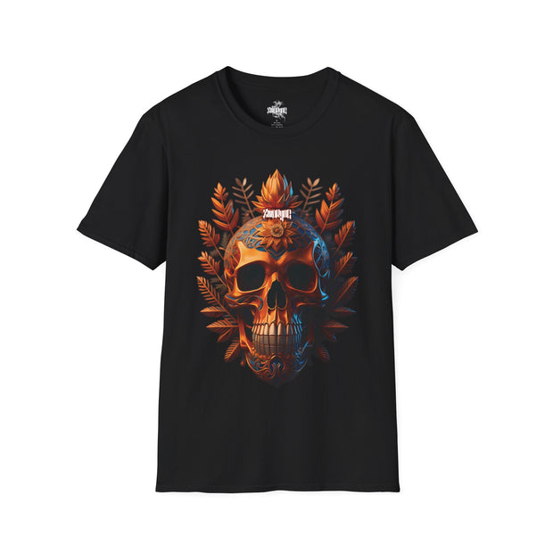 Playera negra original ZMOKYNG Skull N Flowers