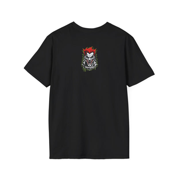 Playera negra original ZMOKYNG Clown rojo y blanco T-Shirt