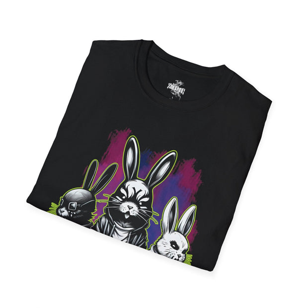 Playera negra original ZMOKYNG 3 Easter Rabbits T-Shirt
