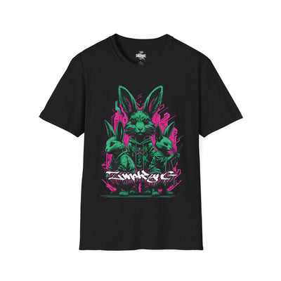 Playera negra original ZMOKYNG Green Rabbit Easter