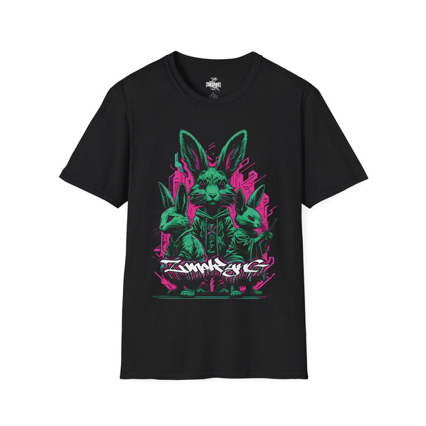 Playera negra original ZMOKYNG Green Rabbit Easter
