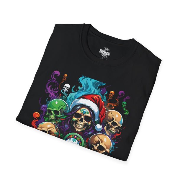 Playera negra original ZMOKYNG Xmas Skulls