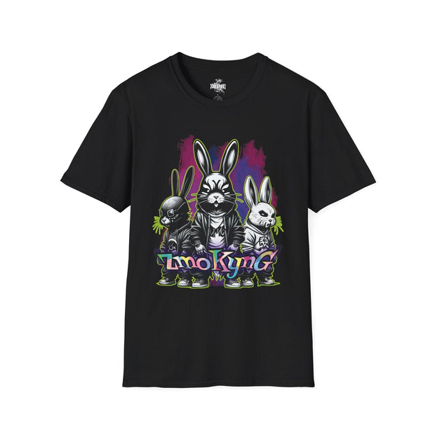 Playera negra original ZMOKYNG 3 Easter Rabbits T-Shirt