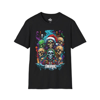 Playera negra original ZMOKYNG Xmas Skulls