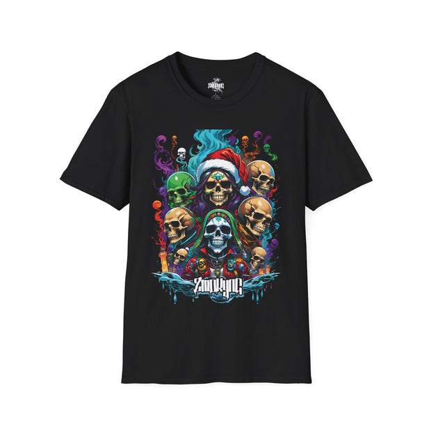 Playera negra original ZMOKYNG Xmas Skulls