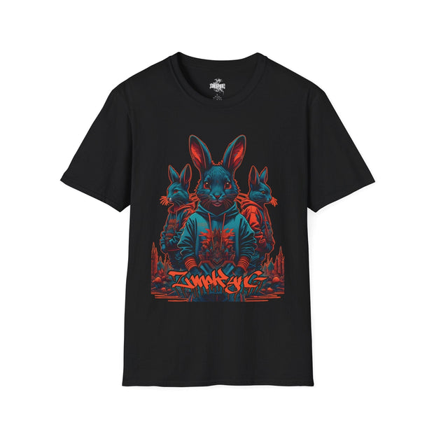 Playera negra original ZMOKYNG Easter Rabbits OB