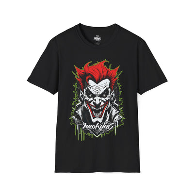 Playera negra original ZMOKYNG Clown rojo y blanco T-Shirt