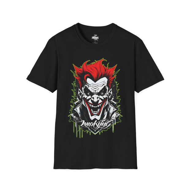 Playera negra original ZMOKYNG Clown rojo y blanco T-Shirt