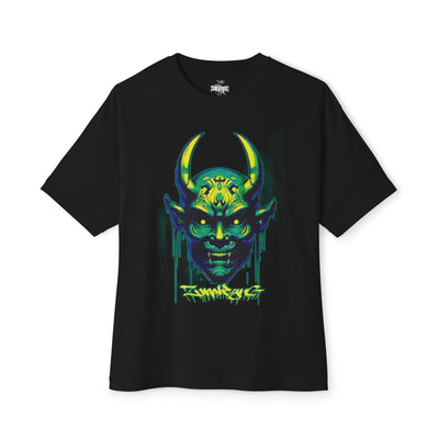 Playera negra original ZMOKYNG Green Oni Oversized Tee